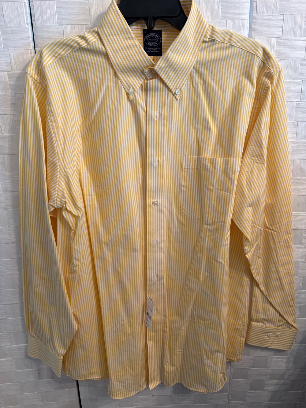 Brooks Brothers Yellow and White Striped Dress Shirt